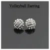 Nouvelle boucle d'oreille goujons Sofball Baseball Basketball Volleyball Football Football strass cristal Bling pour les filles de sport boucles d'oreilles