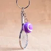 High quality Mini tennis racket key holder metal mesh racket key holder can be customized KR163 Keychains mix order 20 pieces a lot