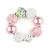 Livraison Gratuite Chaude Nouvelles Filles Gilitter Coeur Chunky Bubblegum Perle Collier Bracelet Ensemble De Mode Bijoux Pendentif HJ099