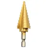 Hex Titanium Stap Cone Boor 4-22 MM Gatensnijder HSS 4241 Voor Plaatbewerking Hout Boren Hoge kwaliteit Elektrisch gereedschap