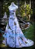 Realtree Snow Camo Wedding Dress One Shoulder Court Train Lace-Up Back Country Camo Formell klänning