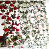 Guirlande de fausses roses rouges artificielles suspendues, 1.8M, pour mariage, maison, fleurs décoratives roses et blanches, 10 pièces/lot, livraison gratuite