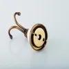 Free Shipping Bathroom decoration Accessory Brass Robe Hook Wall Mount Clothe /towel Hanger towel ring Hook up with two hangers HH20162