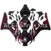 Fiamme rosse Carenature nere per Honda CBR1000RR 2006 2007 06 07 Kit carenatura moto ABS Carrozzeria