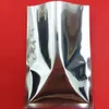 500 шт. / лот серебряные открытые верхние мешки из алюминиевой фольги Термосвариваемые вакуумные майларовые упаковочные мешки для сухих пищевых продуктов цветочные закуски орехи сумка для хранения