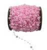5 Metros Bege / Branco / Rosa Linha De Pesca Artificial Pérolas Beads Cadeia Guirlanda Flores Para Decoração de Casamento Bouquet De Noiva Decoração de Flores