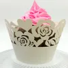 wedding favors rose Laser cut Lace Cup Cake Wrapper Cupcake Wrappers For Wedding Birthday Party Decoration 12pc per lot