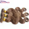 Clearance Sale Mixed 3 Pieces Body Wave Malaysian Virgin Human Hair Weave Bunds #4 Dark Brown Wavy Natural Weft Full Bodywave Sew in Extensions