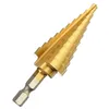 Hex Titanium Step Cone Drill Bit 4-22MM Hole Cutter HSS 4241 For Sheet Metalworking Wood Drilling High Quality Power Tools