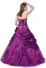 New Elegant Stock Purple Royal Blue Ball Gown Quinceanera Dresses 2017 Beaded Crystals Sweet 16 Dresses For 15 Years Debutante G290t