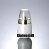 Free Shipping 300pcs/lot 30ml white glass lotion bottle with gold lids ,press pump bottles ,cosmetic container EMW03