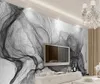 Her boyutta Cusotm Modern basit siyah ve beyaz çizgili çizgiler dalga TV arka plan duvar