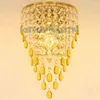 Golden TV Background Crystal Egg Hanging Wall Lights Bedroom Bedsides Corridor Luxury Wall Sconce European Living Room Hallway Wall lamp