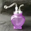 Narguilé d'eau givrée de coeur de pêche, bongs en verre en gros, conduites d'eau en verre de brûleur à mazout, accessoires de tuyau de fumée