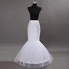 Vit sjöjungfru bröllopsklänningar petticoat bridal sjöjungfrun crinolin petticoat trumpet underskirt kväll prom bustles fri storlek