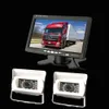 2 xVehicle Backup Câmera Reversa + 7 "polegadas Monitor LCD Retrovisor Do Carro Kit + 10 m de Vídeo cabo para Long Truck Bus 12 V / 24 V