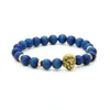 Neue männer Armbänder Großhandel 10 teile/los 8mm Hämatit Scrubs Öffnungen Lachen Stein Mit Gold Farbe Lion Kopf Armband