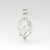 925 Silver Twisted Cage Medalion, Sterling Silver Pearl / Crystal / Gem Kulka Klatka Wisiorek Montaż do DIY Moda Biżuteria Charms