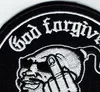 New God Forgives Mongols Don't Motorcycle Club Biker Brodé Patch Fer Sur Vêtements Avant Veste Gilet Rider Patch 3 5quo306n