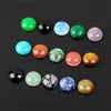 10 adet Pick Boyutu 8mm 10mm 12mm Yarım Yuvarlak Düz Geri Karışık Rastgele Doğal Taş Oniks Obsidyen Akik Boncuk Craft Takı Yapımı için Cabochons