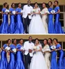Robe De Demoiselle D'honneur Bleu Royal Sirène Africaine 2018 Perlée Etage Longueur De Mariage Invité Robes De Soirée Robe De Soirée De Madrinhas