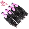 Queen Hair Products 5 teile / los Brasilianisches reines Haar Tiefwelle lockig Stil Human Hair Extenstions 100g / pc