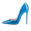 Zandina Dames À La Main De Mode ASO-kate 120mm Bout Pointu Classique Partie Mince Talon Pompes Stiletto Chaussures Bleu K417