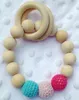 2016 Ins European Style Children Wooden Bracelets Baby Teether Infant Wooden Beads Teethers Beads Handmake Teething Baby Toys A01