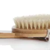 Whole-Natural Bristle Middle Long-handled Bamboo Shower Body Bath Brush Round Head Removable Shower Brush293U