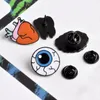 Partido Prom Esmalte Broche Coração Blue Eye Forma Pins Botão Denim Jacket Acessórios Amigos Família Presente Especial