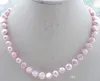 M693 Real 9-10mm Pink Akoya Kultura Pearl Necklace 18 '' 14K Solid Gold Capp