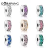 DORAPANG 100% 925 Sterling Silver incrusté perceuse fermoir de sécurité perle originale convient aux bracelets bracelet à bricoler soi-même bijoux d'usine en gros