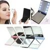 Lady Maquillage Cosmétique Pliant Portable Mini Miroir De Poche Compact 8 LED Lumières Lampes Miroirs Vente Chaude Cadeaux ZA2070