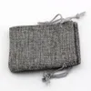 50st Gray Linen Fabric DrawString Väskor Candy Jewely Gift Puches Burrap Gift Jute Påsar 7x9cm 10x14cm 13x18cm 15x20cm3081