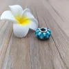 Andy Jewel 925 Sterling Silver Beads Handmade Lampwork Teal Lattice Charms Fits European Pandora Style Jewelry Bracelets & Necklace 791625