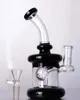 Renkli nargile yağ dab cam beher bongs ile 14mm eklem siyah su boruları