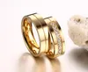 أزياء الذهب مطلي خواتم للنساء رجل مكعب زركونيا تشيكوسلوفاكيا الماس خاتم الزواج الفولاذ المقاوم للصدأ خواتم رومانسية CR-054