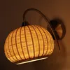 Willlust handgjord bambu vägglampa Naturmaterial Dörröppning Foyer Porch Loft Hotel Cafe Bedside Bedroom Japan Style Country Light Sconce