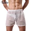 Wholesale-2020 Men Shorts Mesh Sheer See Through Gay Penis Man Shorts Sleep Bottoms Sleepwear Mens Shorts Casual Leisure Home Wear