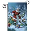 Julträdgårdsflaggor Santa Festival Decor Holiday Party Decoration Banner Ornament inomhus utomhus Pennon Courtyard hängande flag2814172