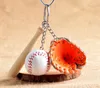 500pcs Mixed Colors Baseball Gloves Wooden Bat Keychains 3 Inch Pack Of 12 Key Chain Ring for bag parts&accessories