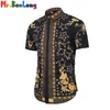 Toptan-Mr.baolong Bohemia Gömlek Erkekler Bluzlar Kısa Kollu Gömlek Erkek Yaz Tops Down Yaka Bluz Artı Boyutu1
