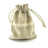 Mix Style 8x12cm Cotton Linen Cannen Bactring Bag Bag Jewelry Candy Christmaswedding Gift Facs NE8144255073