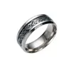 Roestvrij staal Dragon Patroon Finger Ring Wedding verlovingsringen Band voor vrouwen Hip Hop Jewelry Will en Sandy Drop Ship