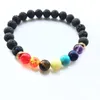 Chakra Armband Vrouwen Lava Healing Balans Kralen Reiki Boeddha Gebed Natuursteen Mannen Armbanden