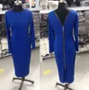 금발 여성의 거리 스타일 드레스 큰 스커트 슬림 지퍼 드레스 NLX005