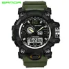 2017 New Fashion Sanda Marka Dual Time Digital Sport Watch Wodoodporne S-Shock Męska Luksus LED Digital Chrono Relogio Masculino