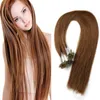 8A 100s / Pack 18 "20" 22''24''Indian Remy Nail Tips / U Tips Human Hair Extensions # 4 # 6 # 8 Dark Brown