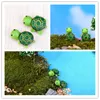Yapay sevimli yeşil kaplumbağa hayvanlar peri bahçe minyatürleri gnomes moss terraryumlar bahçe dekorasyon için reçine el sanatları figürinler F2017726