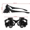 1x Type de lunettes Loupe 10X 15X 20X 25X oeil bijoux montre réparation Loupe lunettes avec 2 lumières LED nouveau Microscope à Loupe